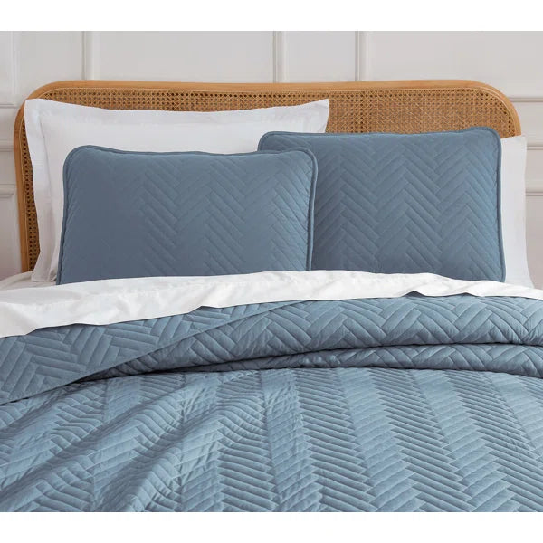 Twin Quilt + 1 Standard Sham Blue Denegal Quilt Set