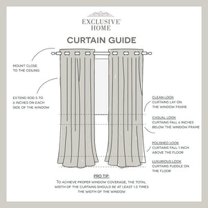 Denton Exclusive Home Curtains Cabana Solid Room Darkening Indoor/Outdoor Grommet Curtain Panels (Set of 2) CG161