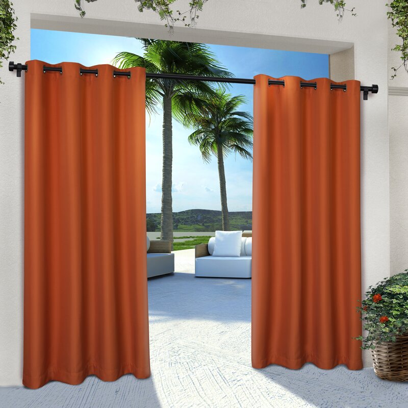 Denton Exclusive Home Curtains Cabana Solid Room Darkening Indoor/Outdoor Grommet Curtain Panels (Set of 2) CG161