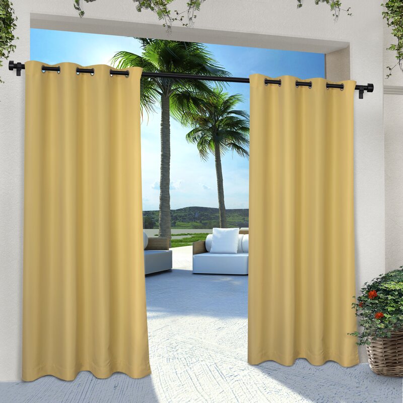 Denton Exclusive Home Curtains Cabana Solid Room Darkening Indoor/Outdoor Grommet Curtain Panels (Set of 2) EC1056
