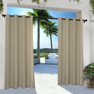 Denton Solid Room Darkening Indoor/Outdoor Grommet Curtain Panels (Set of 2) 2335CDR/GL