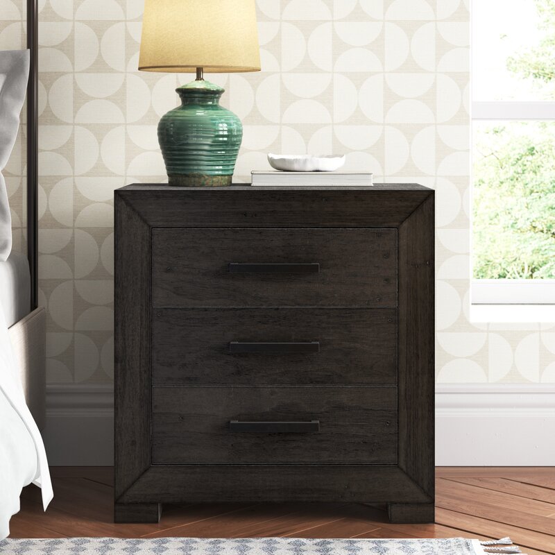 Deon 3 - Drawer Solid Wood Nightstand, 7521RR