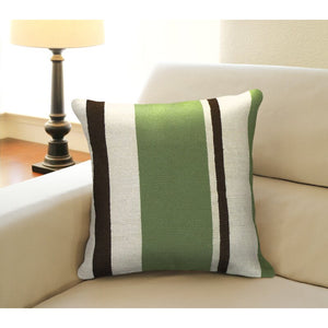 Derlene Stripes Needlepoint Wool Throw Pillow Set of 2 - GL813