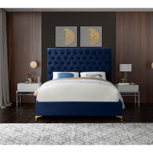 Load image into Gallery viewer, Queen Navy Dermott Tufted Upholstered Low Profile QUEEN headboard ONLY 2724AH
