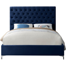 Load image into Gallery viewer, Queen Navy Dermott Tufted Upholstered Low Profile QUEEN headboard ONLY 2724AH
