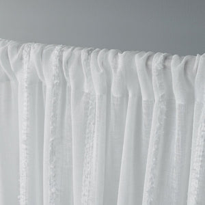 Derwin Striped Sheer Rod Pocket Curtain Panel (Set of 4) 6385RR-Gl
