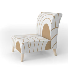 Load image into Gallery viewer, &#39;Circular Retro Design&#39; Upholstered Mid-Century Accent Chair
