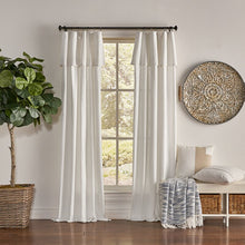 Load image into Gallery viewer, Destini 100% Cotton Solid Semi-Sheer Rod Pocket Single Curtain Panel (Set of 2) EC1223
