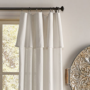 Destini 100% Cotton Solid Semi-Sheer Rod Pocket Single Curtain Panel (Set of 2) EC1223