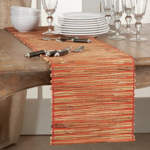 14" x 108" Orange Devan Water Hyacinth Table Runner