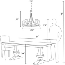 Load image into Gallery viewer, Brushed Nickel Devoe 5 - Light Wagon Wheel Chandelier
