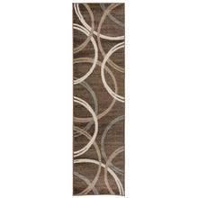 Load image into Gallery viewer, Devonshire Geometric Machine Woven Area Rug in Brown, Runner 2&#39; X 10&#39;
