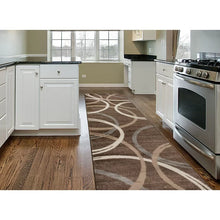 Load image into Gallery viewer, Devonshire Geometric Machine Woven Area Rug in Brown, Runner 2&#39; X 10&#39;
