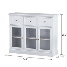 Load image into Gallery viewer, White Dezyrae 47.2&#39;&#39; Wide 3 Drawer Sideboard
