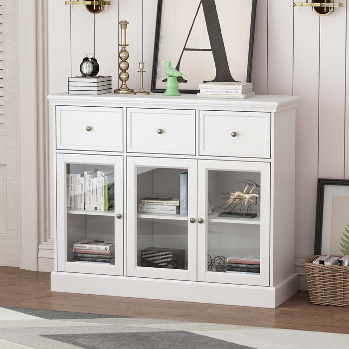 White Dezyrae 47.2'' Wide 3 Drawer Sideboard