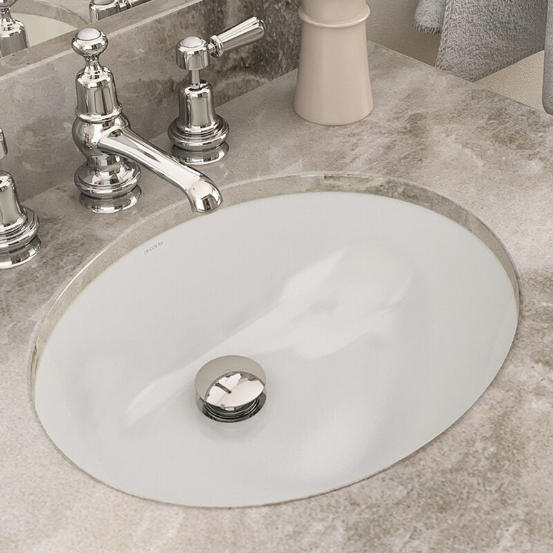 Dhima Vitreous China Oval Undermount Bathroom Sink with Overflow AP778