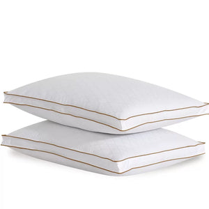 Standard Diamond Jacquard Polyester Firm Support Pillow, Queen, (Set of 2)