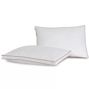 Standard Diamond Jacquard Polyester Firm Support Pillow, Queen, (Set of 2)