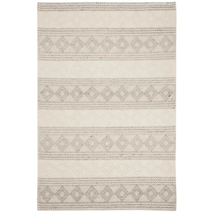 Diara Geometric Handmade Flatweave Area Rug in Gray/Ivory 2 x 3