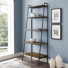Load image into Gallery viewer, Diego 72&quot; H x 28&quot; W Metal Ladder Bookcase Reclaimed Barnwood 626CDR
