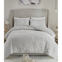 Load image into Gallery viewer, King/Cal. King Duvet Cover + 2 King Shams Diego Gray/White Standard Cotton 3 Piece Duvet Cover Set
