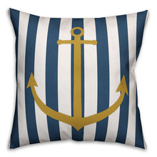 Load image into Gallery viewer, Dimarco Nautical Anchor Striped Throw Pillow (Set of 2) 2203CDR/GL
