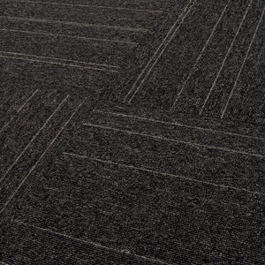 Charcoal Directions Striped 24" x 24" Level Loop Glue Down or Adhesive tabs Carpet Tile (one box totaling 96 Sq. Ft.) #9895