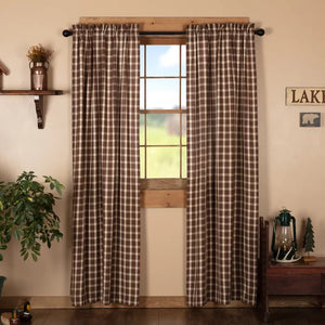 Dissay 100% Cotton Plaid Room Darkening Rod Pocket Single Curtain Panel, 40" W x 84" L, (Set of 2)