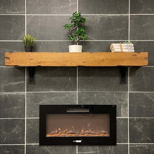 Load image into Gallery viewer, Aged Barrel Distressed Fireplace Mantel, Rustic
