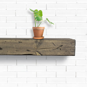 Aged Barrel Distressed Fireplace Mantel, Rustic