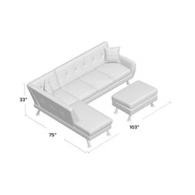 Load image into Gallery viewer, Dolan 103&quot; Wide Faux Leather Corner Sectional (Ottoman ONLY)  4374RR
