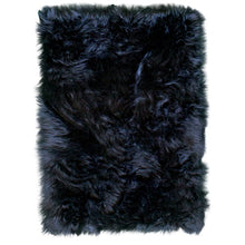 Load image into Gallery viewer, Dominick Handmade Shag Faux Sheepskin Black Area Rug , Rectangle 4&#39; x 6&#39;
