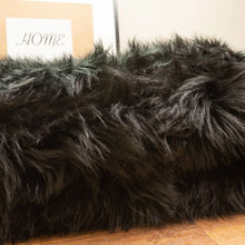Load image into Gallery viewer, Dominick Handmade Shag Faux Sheepskin Black Area Rug , Rectangle 4&#39; x 6&#39;
