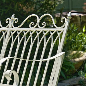 Antique White Dominy Rocking Bench - 359CE