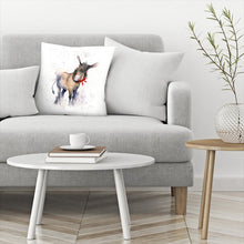 Load image into Gallery viewer, 14&quot; x 14&quot; White/Brown Donkey Wreath Throw Pillow #203MS
