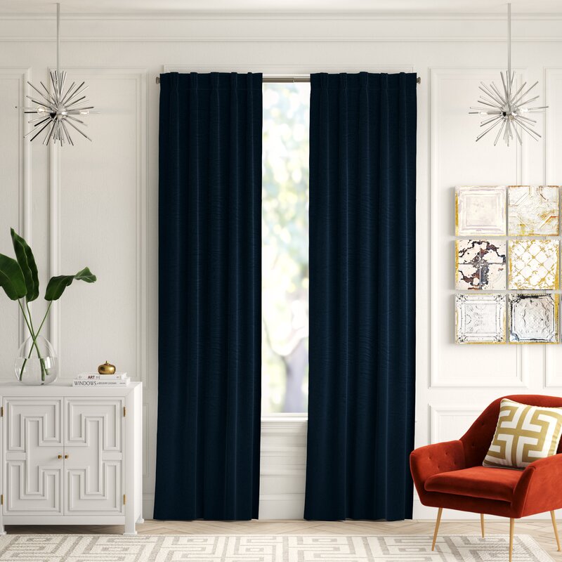 Donna Heavyweight Velvet Solid Room Darkening Pinch Pleat Curtain Panels (Set of 2) MRM140
