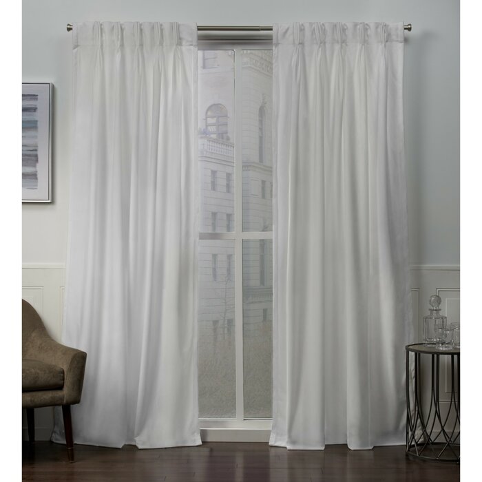 Donna Heavyweight Velvet Solid Room Darkening Pinch Pleat Curtain Panels - Set of 2 (ND115)
