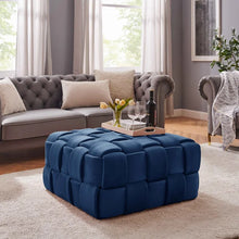 Load image into Gallery viewer, Dontay Velvet Square Pouf Ottoman
