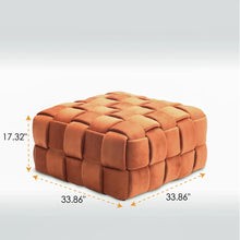 Load image into Gallery viewer, Dontay 33.86&#39;&#39; Wide Velvet Square Pouf Ottoman
