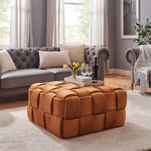 Load image into Gallery viewer, Dontay 33.86&#39;&#39; Wide Velvet Square Pouf Ottoman
