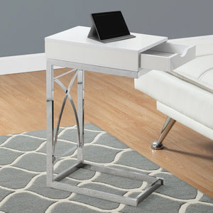 White Dopart End Table With Storage AS IS (SB862)