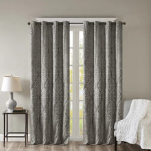 Load image into Gallery viewer, Dora Damask Max Blackout Thermal Grommet Single Curtain Panel, 50&quot; W x 108&quot; L, (Set of 2)
