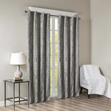 Load image into Gallery viewer, Dora Damask Max Blackout Thermal Grommet Single Curtain Panel, 50&quot; W x 108&quot; L, (Set of 2)
