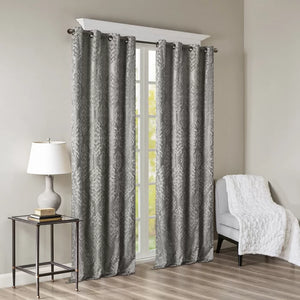 Dora Damask Max Blackout Thermal Grommet Single Curtain Panel, 50" W x 108" L, (Set of 2)