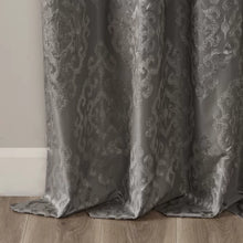 Load image into Gallery viewer, Dora Damask Max Blackout Thermal Grommet Single Curtain Panel, 50&quot; W x 108&quot; L, (Set of 2)
