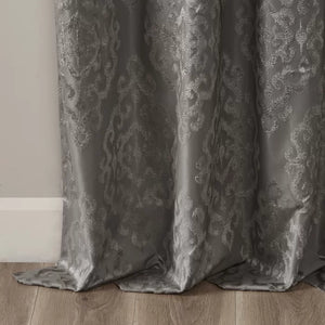 Dora Damask Max Blackout Thermal Grommet Single Curtain Panel, 50" W x 108" L, (Set of 2)