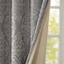 Load image into Gallery viewer, Dora Damask Max Blackout Thermal Grommet Single Curtain Panel, 50&quot; W x 108&quot; L, (Set of 2)
