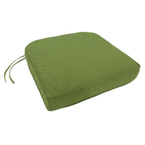 19" W x 19" D Double-Piped Indoor/Outdoor Sunbrella Contour Chair Cushion with Ties and Zipper 5117RR