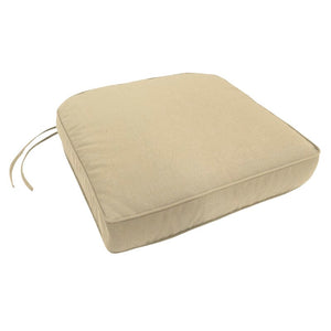 3.5" H x 17" W x 18" D Double-Piped Indoor/Outdoor Sunbrella Contour Chair Cushion with Ties and Zipper 3061AH