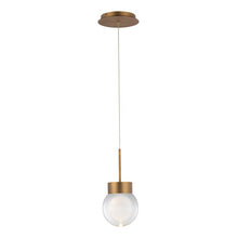 Load image into Gallery viewer, Aged Brass Double Bubble 1 - Light Single Globe LED Pendant 2762AH
